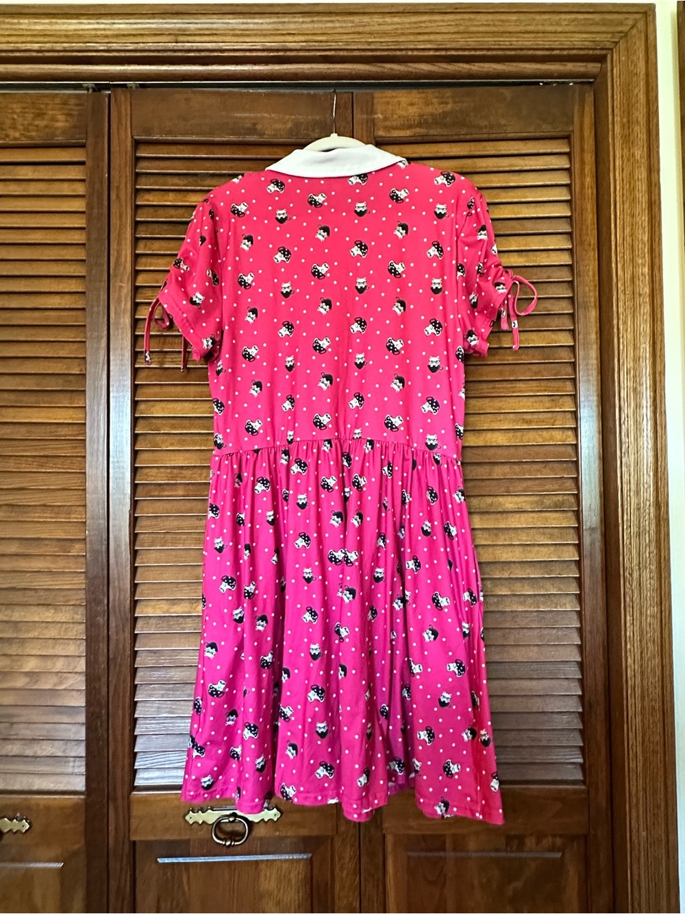 Unique Vintage Retro Cats in Teacups Bright Pink, Black and White Swing Dress - Picture 8 of 12